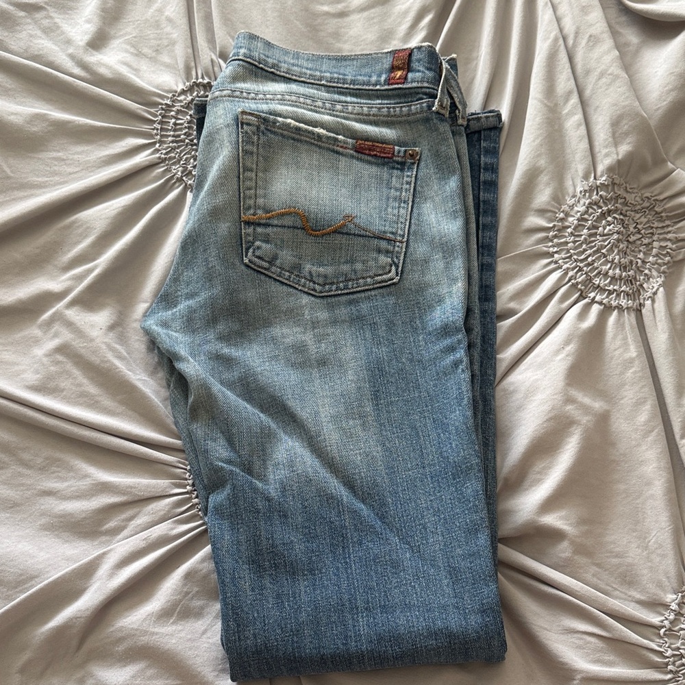 7 For All Mankind Women’s Boot Cut Jeans - Light Blue